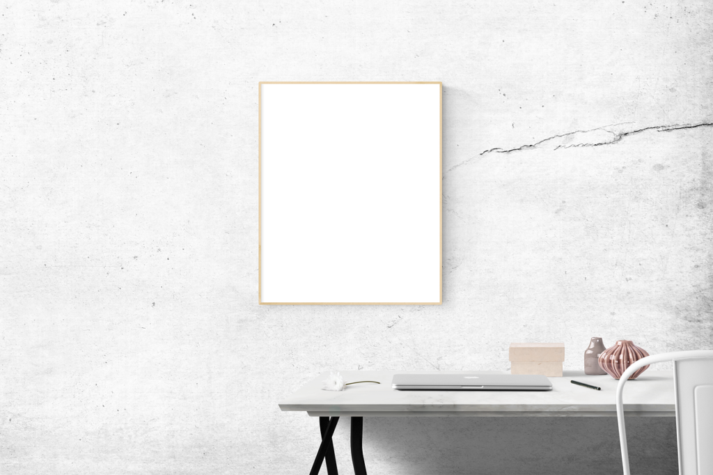 blank frame desk simple mockup 1868502